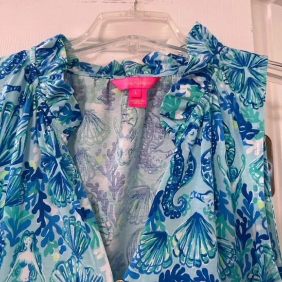 EUC Lilly Pulitzer Azlynn Ruffle Collar Dress, Size Large - Picture 5 of 11